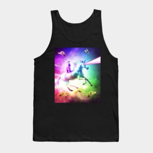 Space Cat Riding Unicorn - Laser, Tacos And Rainbow Tank Top